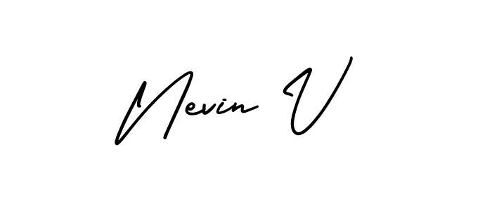 Best and Professional Signature Style for Nevin V. AmerikaSignatureDemo-Regular Best Signature Style Collection. Nevin V signature style 3 images and pictures png