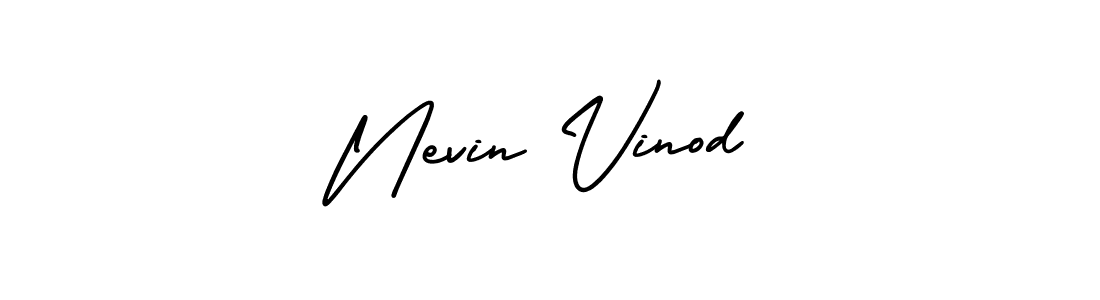 Nevin Vinod stylish signature style. Best Handwritten Sign (AmerikaSignatureDemo-Regular) for my name. Handwritten Signature Collection Ideas for my name Nevin Vinod. Nevin Vinod signature style 3 images and pictures png