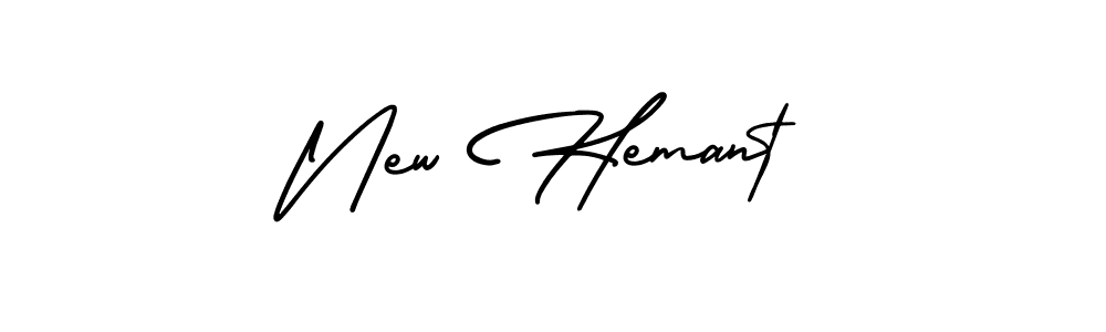 How to make New Hemant name signature. Use AmerikaSignatureDemo-Regular style for creating short signs online. This is the latest handwritten sign. New Hemant signature style 3 images and pictures png