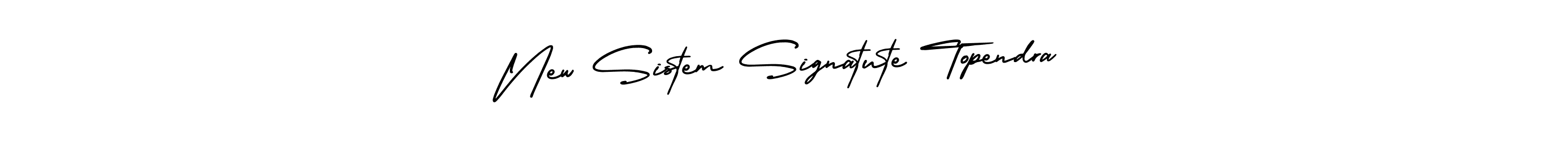 You should practise on your own different ways (AmerikaSignatureDemo-Regular) to write your name (New Sistem Signatute Topendra) in signature. don't let someone else do it for you. New Sistem Signatute Topendra signature style 3 images and pictures png