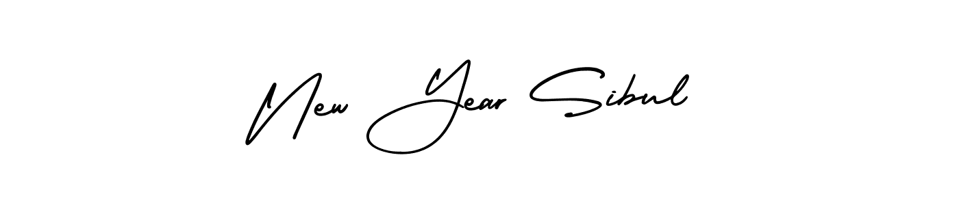 New Year Sibul stylish signature style. Best Handwritten Sign (AmerikaSignatureDemo-Regular) for my name. Handwritten Signature Collection Ideas for my name New Year Sibul. New Year Sibul signature style 3 images and pictures png