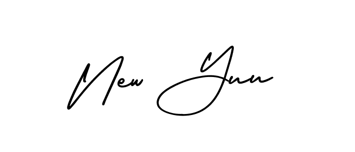 New Yuu stylish signature style. Best Handwritten Sign (AmerikaSignatureDemo-Regular) for my name. Handwritten Signature Collection Ideas for my name New Yuu. New Yuu signature style 3 images and pictures png