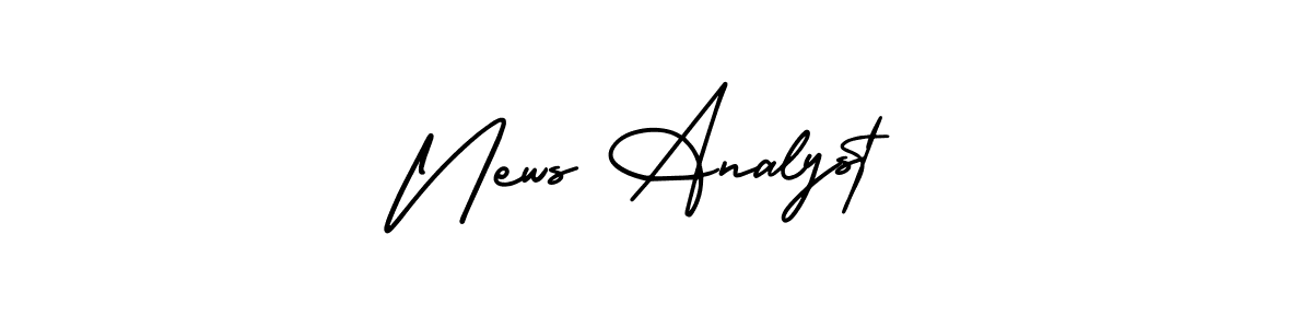 Make a beautiful signature design for name News Analyst. With this signature (AmerikaSignatureDemo-Regular) style, you can create a handwritten signature for free. News Analyst signature style 3 images and pictures png