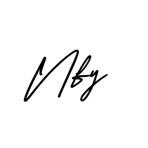 You should practise on your own different ways (AmerikaSignatureDemo-Regular) to write your name (Nfy) in signature. don't let someone else do it for you. Nfy signature style 3 images and pictures png