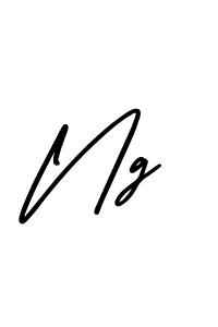 How to make Ng name signature. Use AmerikaSignatureDemo-Regular style for creating short signs online. This is the latest handwritten sign. Ng signature style 3 images and pictures png