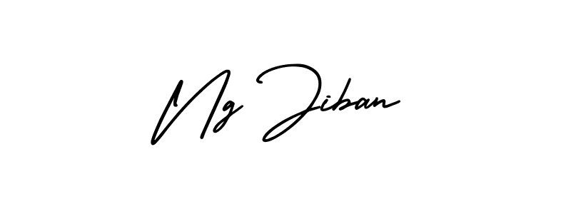 How to make Ng Jiban signature? AmerikaSignatureDemo-Regular is a professional autograph style. Create handwritten signature for Ng Jiban name. Ng Jiban signature style 3 images and pictures png