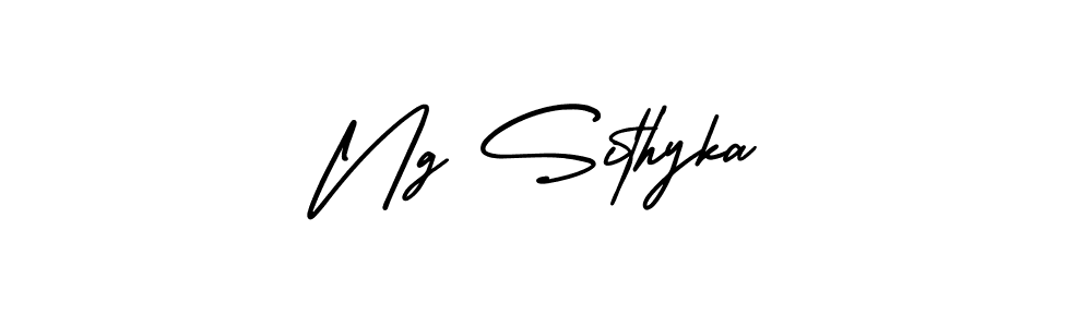 How to make Ng Sithyka name signature. Use AmerikaSignatureDemo-Regular style for creating short signs online. This is the latest handwritten sign. Ng Sithyka signature style 3 images and pictures png