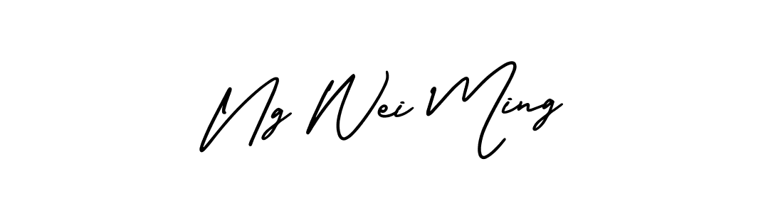 Design your own signature with our free online signature maker. With this signature software, you can create a handwritten (AmerikaSignatureDemo-Regular) signature for name Ng Wei Ming. Ng Wei Ming signature style 3 images and pictures png