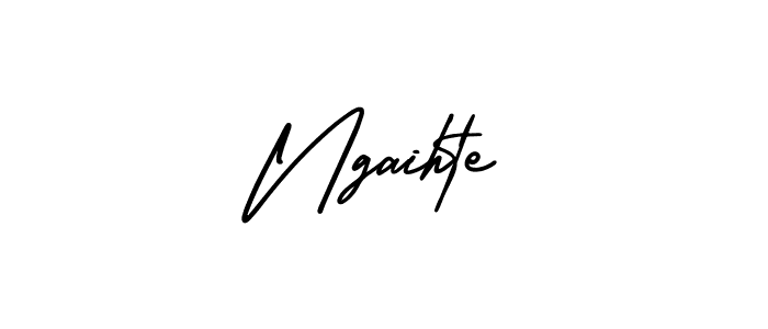 You should practise on your own different ways (AmerikaSignatureDemo-Regular) to write your name (Ngaihte) in signature. don't let someone else do it for you. Ngaihte signature style 3 images and pictures png