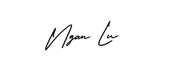 Design your own signature with our free online signature maker. With this signature software, you can create a handwritten (AmerikaSignatureDemo-Regular) signature for name Ngan Lu. Ngan Lu signature style 3 images and pictures png