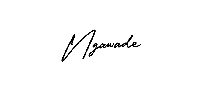 How to make Ngawade name signature. Use AmerikaSignatureDemo-Regular style for creating short signs online. This is the latest handwritten sign. Ngawade signature style 3 images and pictures png