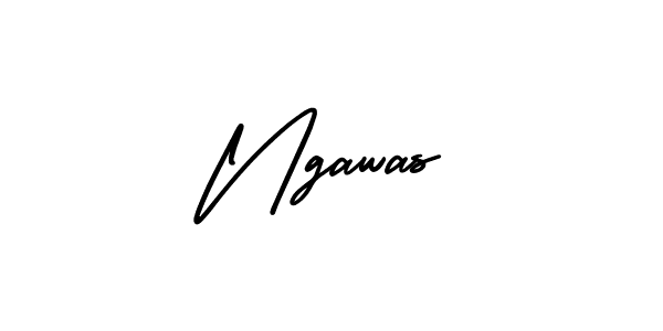 You should practise on your own different ways (AmerikaSignatureDemo-Regular) to write your name (Ngawas) in signature. don't let someone else do it for you. Ngawas signature style 3 images and pictures png