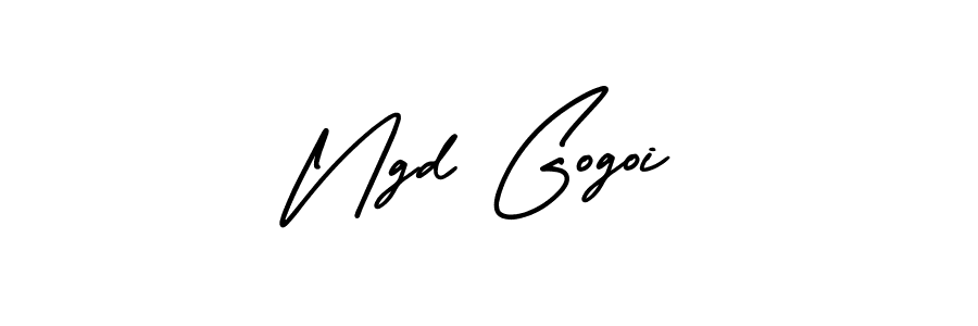 Ngd Gogoi stylish signature style. Best Handwritten Sign (AmerikaSignatureDemo-Regular) for my name. Handwritten Signature Collection Ideas for my name Ngd Gogoi. Ngd Gogoi signature style 3 images and pictures png