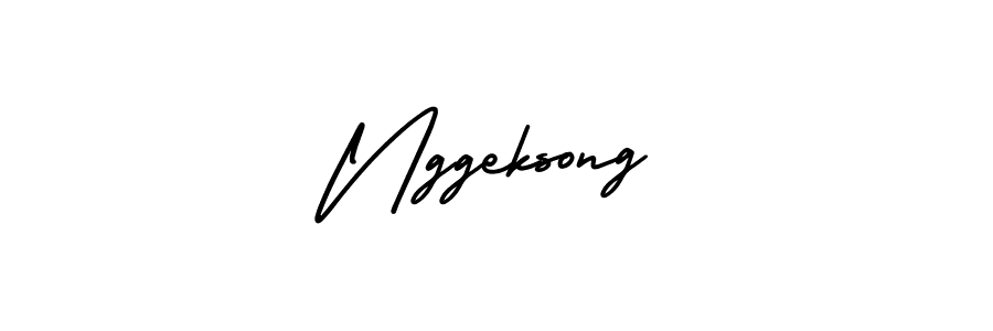 The best way (AmerikaSignatureDemo-Regular) to make a short signature is to pick only two or three words in your name. The name Nggeksong include a total of six letters. For converting this name. Nggeksong signature style 3 images and pictures png
