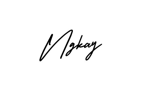 You should practise on your own different ways (AmerikaSignatureDemo-Regular) to write your name (Ngkay) in signature. don't let someone else do it for you. Ngkay signature style 3 images and pictures png