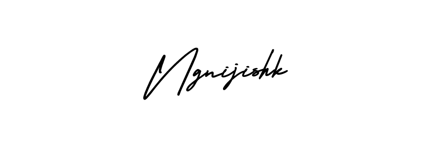 Design your own signature with our free online signature maker. With this signature software, you can create a handwritten (AmerikaSignatureDemo-Regular) signature for name Ngnijishk. Ngnijishk signature style 3 images and pictures png