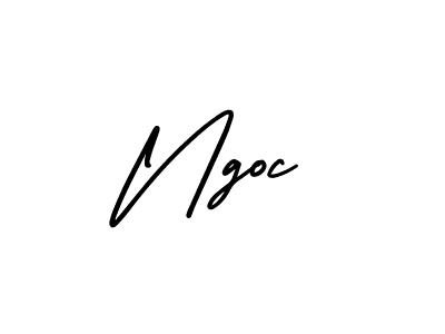 Ngoc stylish signature style. Best Handwritten Sign (AmerikaSignatureDemo-Regular) for my name. Handwritten Signature Collection Ideas for my name Ngoc. Ngoc signature style 3 images and pictures png