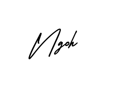 Use a signature maker to create a handwritten signature online. With this signature software, you can design (AmerikaSignatureDemo-Regular) your own signature for name Ngoh. Ngoh signature style 3 images and pictures png