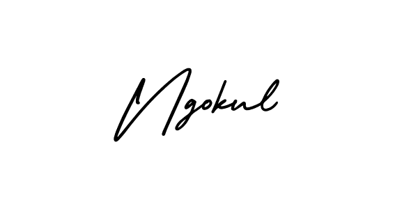 if you are searching for the best signature style for your name Ngokul. so please give up your signature search. here we have designed multiple signature styles  using AmerikaSignatureDemo-Regular. Ngokul signature style 3 images and pictures png