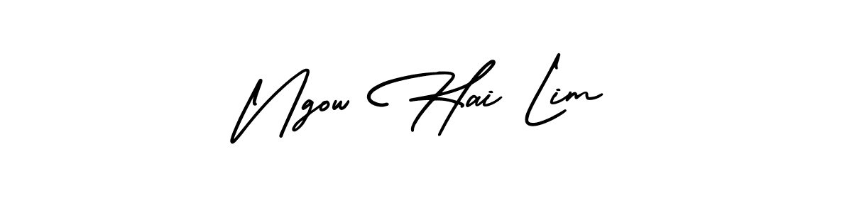 Use a signature maker to create a handwritten signature online. With this signature software, you can design (AmerikaSignatureDemo-Regular) your own signature for name Ngow Hai Lim. Ngow Hai Lim signature style 3 images and pictures png