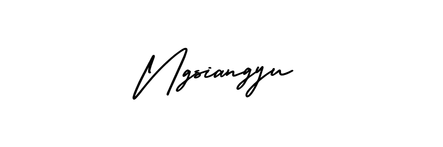 How to make Ngsiangyu name signature. Use AmerikaSignatureDemo-Regular style for creating short signs online. This is the latest handwritten sign. Ngsiangyu signature style 3 images and pictures png