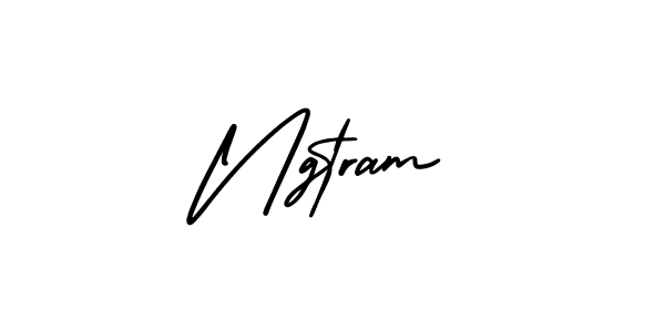 How to make Ngtram signature? AmerikaSignatureDemo-Regular is a professional autograph style. Create handwritten signature for Ngtram name. Ngtram signature style 3 images and pictures png