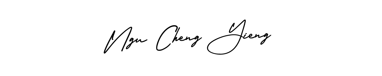 Make a beautiful signature design for name Ngu Cheng Yieng. With this signature (AmerikaSignatureDemo-Regular) style, you can create a handwritten signature for free. Ngu Cheng Yieng signature style 3 images and pictures png