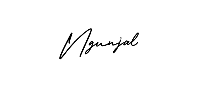 How to make Ngunjal signature? AmerikaSignatureDemo-Regular is a professional autograph style. Create handwritten signature for Ngunjal name. Ngunjal signature style 3 images and pictures png