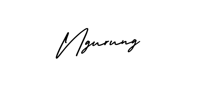 The best way (AmerikaSignatureDemo-Regular) to make a short signature is to pick only two or three words in your name. The name Ngurung include a total of six letters. For converting this name. Ngurung signature style 3 images and pictures png