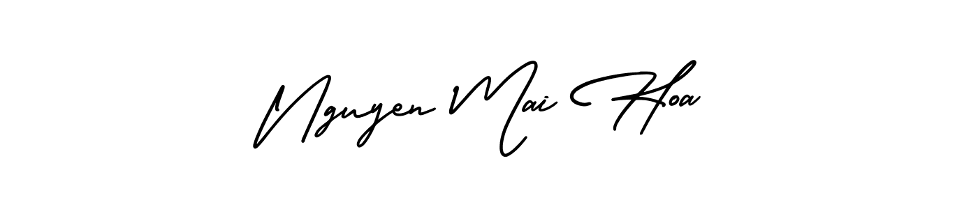 How to make Nguyen Mai Hoa signature? AmerikaSignatureDemo-Regular is a professional autograph style. Create handwritten signature for Nguyen Mai Hoa name. Nguyen Mai Hoa signature style 3 images and pictures png