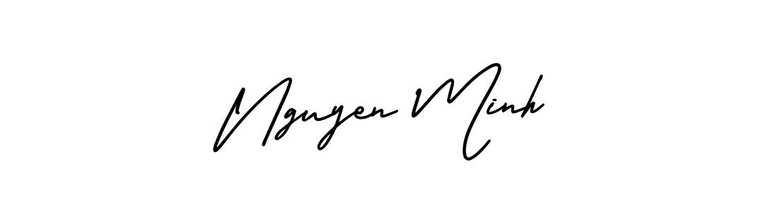 You should practise on your own different ways (AmerikaSignatureDemo-Regular) to write your name (Nguyen Minh) in signature. don't let someone else do it for you. Nguyen Minh signature style 3 images and pictures png