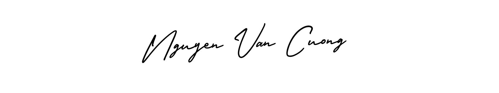 The best way (AmerikaSignatureDemo-Regular) to make a short signature is to pick only two or three words in your name. The name Nguyen Van Cuong include a total of six letters. For converting this name. Nguyen Van Cuong signature style 3 images and pictures png