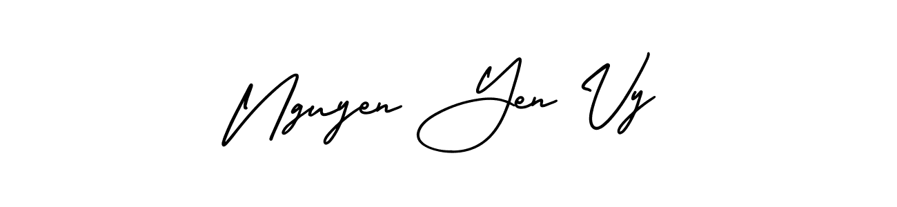 How to Draw Nguyen Yen Vy signature style? AmerikaSignatureDemo-Regular is a latest design signature styles for name Nguyen Yen Vy. Nguyen Yen Vy signature style 3 images and pictures png