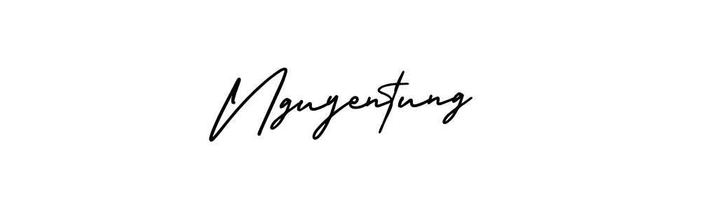 How to make Nguyentung name signature. Use AmerikaSignatureDemo-Regular style for creating short signs online. This is the latest handwritten sign. Nguyentung signature style 3 images and pictures png