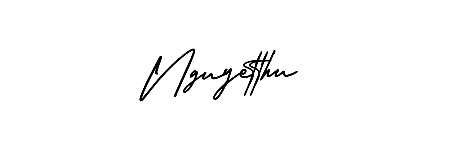 How to make Nguyetthu signature? AmerikaSignatureDemo-Regular is a professional autograph style. Create handwritten signature for Nguyetthu name. Nguyetthu signature style 3 images and pictures png