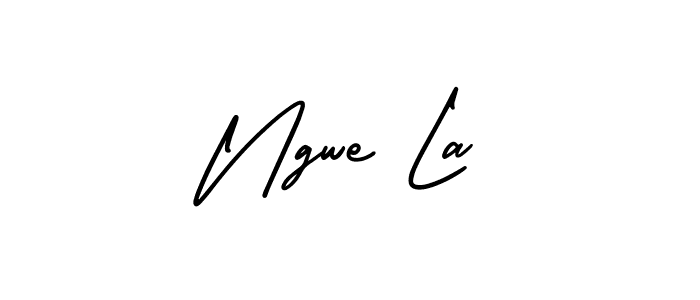 Also we have Ngwe La name is the best signature style. Create professional handwritten signature collection using AmerikaSignatureDemo-Regular autograph style. Ngwe La signature style 3 images and pictures png