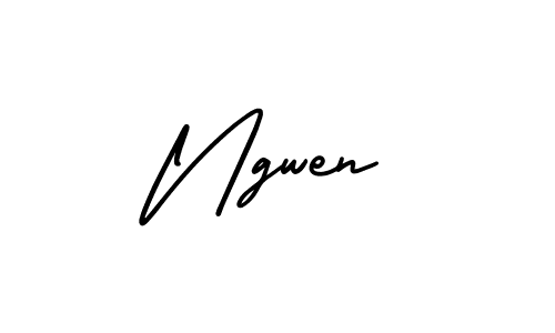 How to make Ngwen signature? AmerikaSignatureDemo-Regular is a professional autograph style. Create handwritten signature for Ngwen name. Ngwen signature style 3 images and pictures png