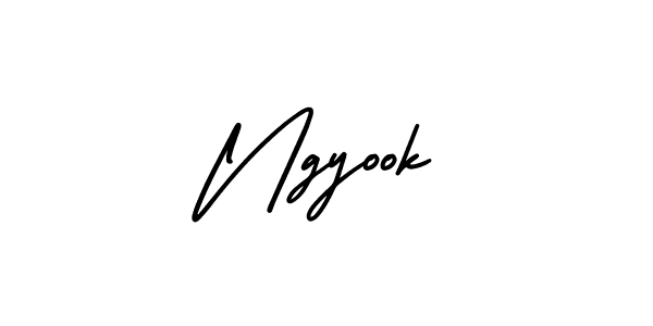 Ngyook stylish signature style. Best Handwritten Sign (AmerikaSignatureDemo-Regular) for my name. Handwritten Signature Collection Ideas for my name Ngyook. Ngyook signature style 3 images and pictures png