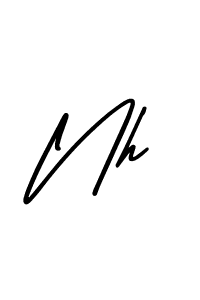 The best way (AmerikaSignatureDemo-Regular) to make a short signature is to pick only two or three words in your name. The name Nh include a total of six letters. For converting this name. Nh signature style 3 images and pictures png