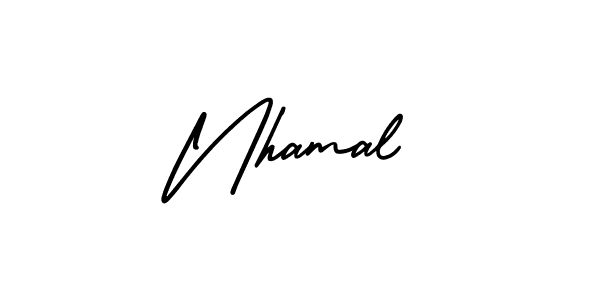 How to make Nhamal signature? AmerikaSignatureDemo-Regular is a professional autograph style. Create handwritten signature for Nhamal name. Nhamal signature style 3 images and pictures png