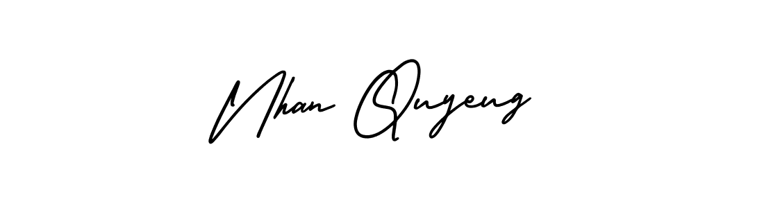 Also You can easily find your signature by using the search form. We will create Nhan Quyeug name handwritten signature images for you free of cost using AmerikaSignatureDemo-Regular sign style. Nhan Quyeug signature style 3 images and pictures png