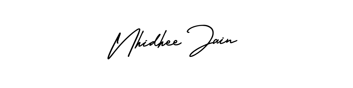 Make a beautiful signature design for name Nhidhee Jain. With this signature (AmerikaSignatureDemo-Regular) style, you can create a handwritten signature for free. Nhidhee Jain signature style 3 images and pictures png