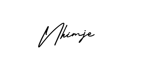 if you are searching for the best signature style for your name Nhimje. so please give up your signature search. here we have designed multiple signature styles  using AmerikaSignatureDemo-Regular. Nhimje signature style 3 images and pictures png