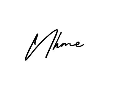 How to make Nhme name signature. Use AmerikaSignatureDemo-Regular style for creating short signs online. This is the latest handwritten sign. Nhme signature style 3 images and pictures png