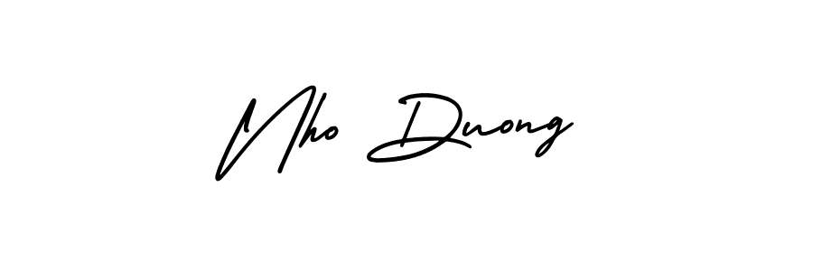 Nho Duong stylish signature style. Best Handwritten Sign (AmerikaSignatureDemo-Regular) for my name. Handwritten Signature Collection Ideas for my name Nho Duong. Nho Duong signature style 3 images and pictures png