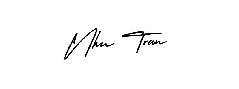 Nhu Tran stylish signature style. Best Handwritten Sign (AmerikaSignatureDemo-Regular) for my name. Handwritten Signature Collection Ideas for my name Nhu Tran. Nhu Tran signature style 3 images and pictures png