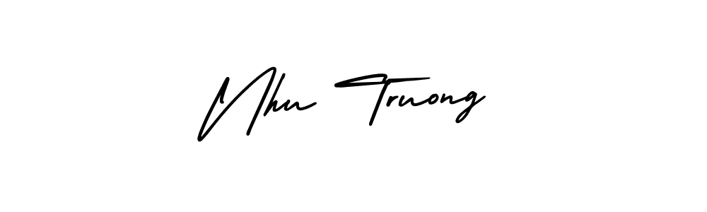 Nhu Truong stylish signature style. Best Handwritten Sign (AmerikaSignatureDemo-Regular) for my name. Handwritten Signature Collection Ideas for my name Nhu Truong. Nhu Truong signature style 3 images and pictures png