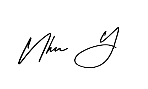 Make a beautiful signature design for name Nhu Y. With this signature (AmerikaSignatureDemo-Regular) style, you can create a handwritten signature for free. Nhu Y signature style 3 images and pictures png