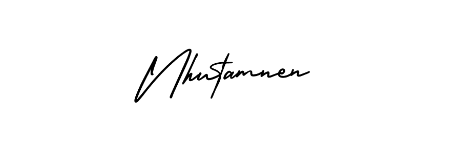 Use a signature maker to create a handwritten signature online. With this signature software, you can design (AmerikaSignatureDemo-Regular) your own signature for name Nhutamnen. Nhutamnen signature style 3 images and pictures png