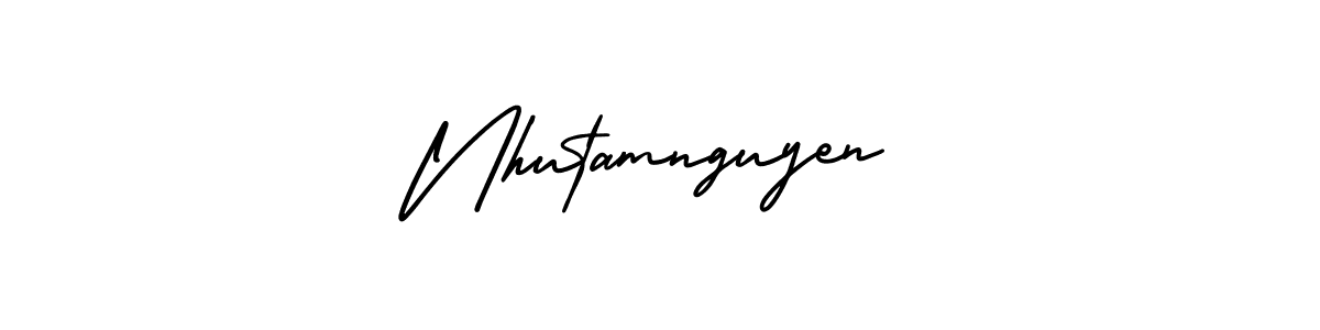 Make a beautiful signature design for name Nhutamnguyen. With this signature (AmerikaSignatureDemo-Regular) style, you can create a handwritten signature for free. Nhutamnguyen signature style 3 images and pictures png